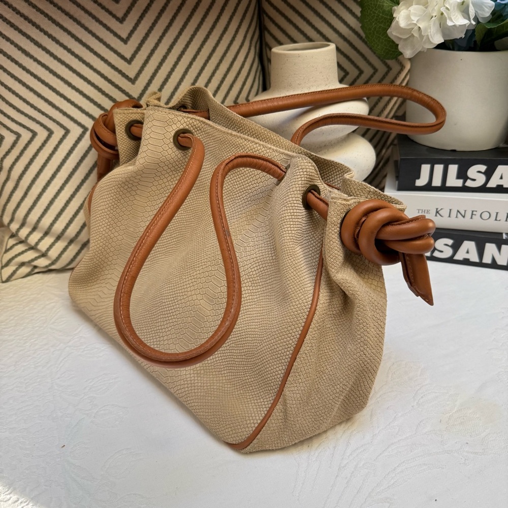 Sundance Tan and Brown Shoulder Bag with Textured Design